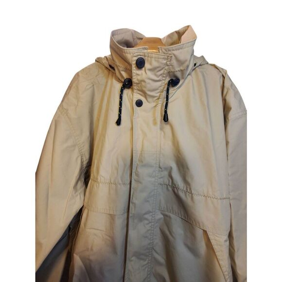 Very Nice Vintage Men's London Fog Hooded Wind Breaker Jacket Cream/Bone Size 2X - Picture 2 of 8